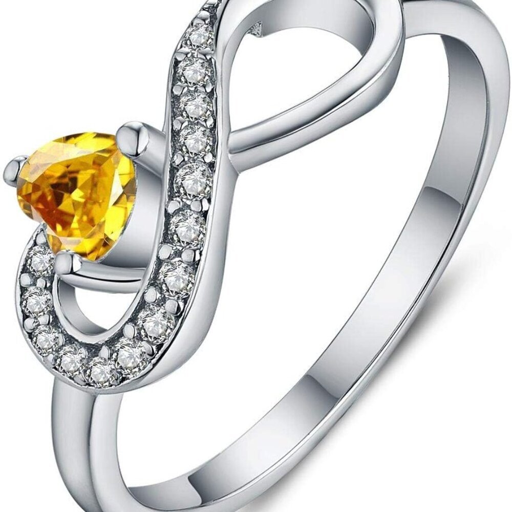 Promise Ring for Women Sterling Silver Infinity Heart Promise Rings for Her Birt